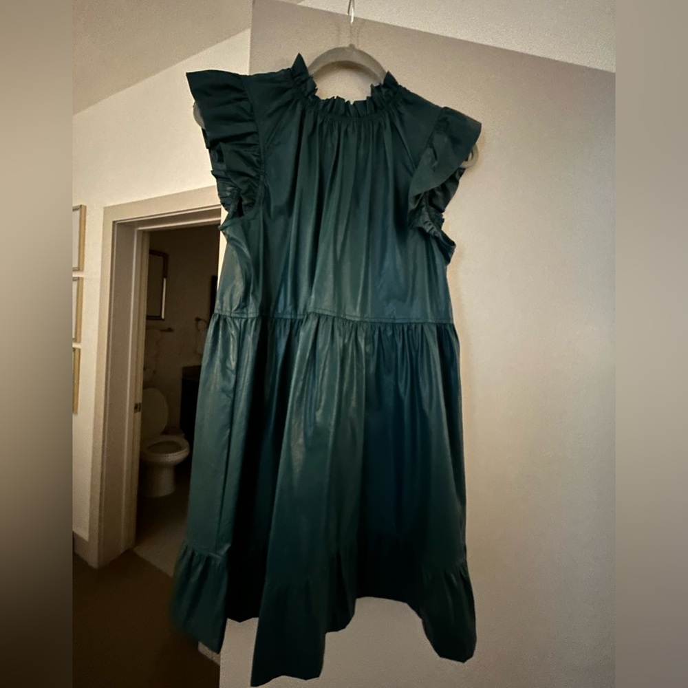 Blue pleather dress